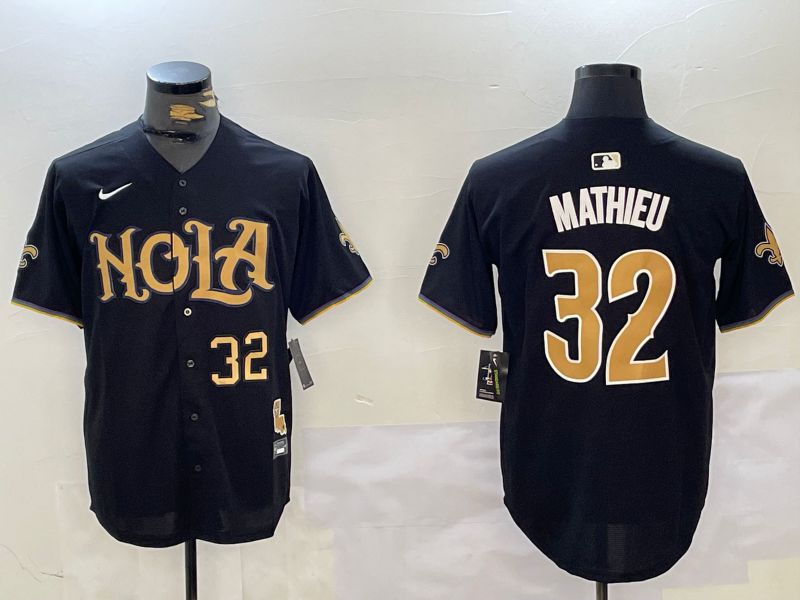 Men New Orleans Saints #32 Mathieu Black Joint Name 2024 Nike Limited NFL Jersey style 2->new orleans saints->NFL Jersey